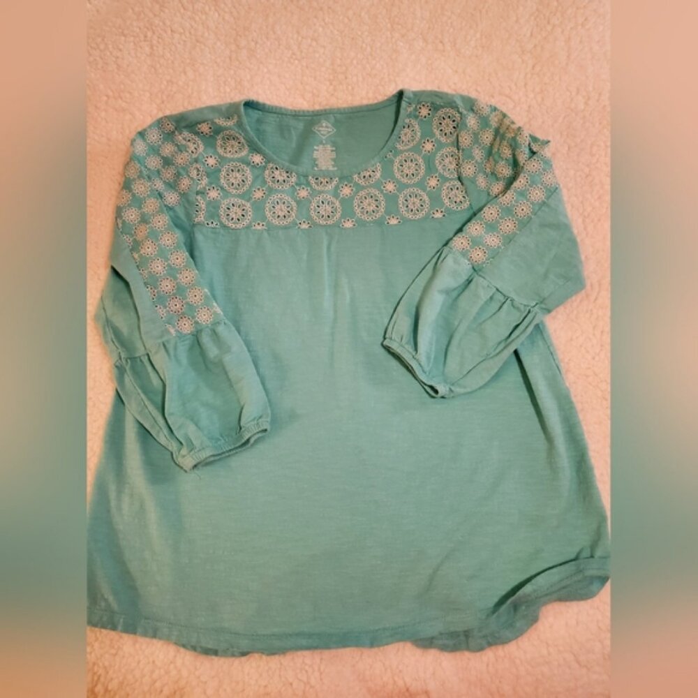 St. John's Bay Womens pullover blue pullover top. SIZE L